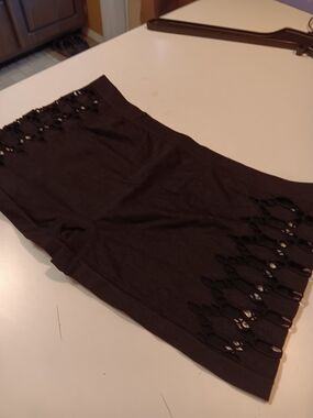 Black Cutout Hem Bodycon Panties- Women's